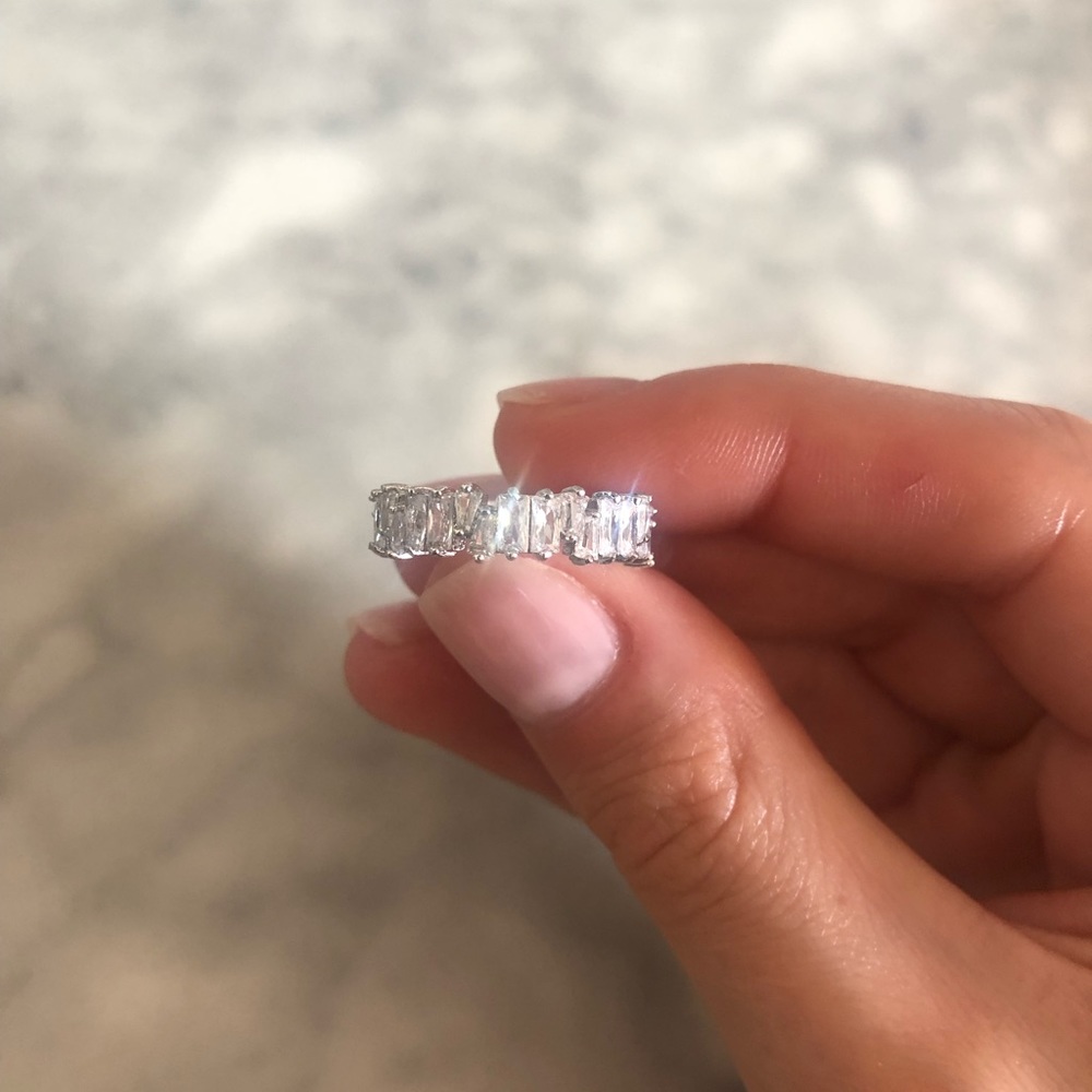 Gold Plated Baguette “T” Shape Stone Ring
